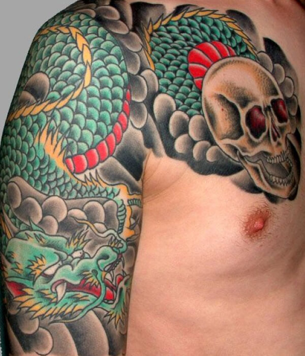 Yakuza skull tattoo