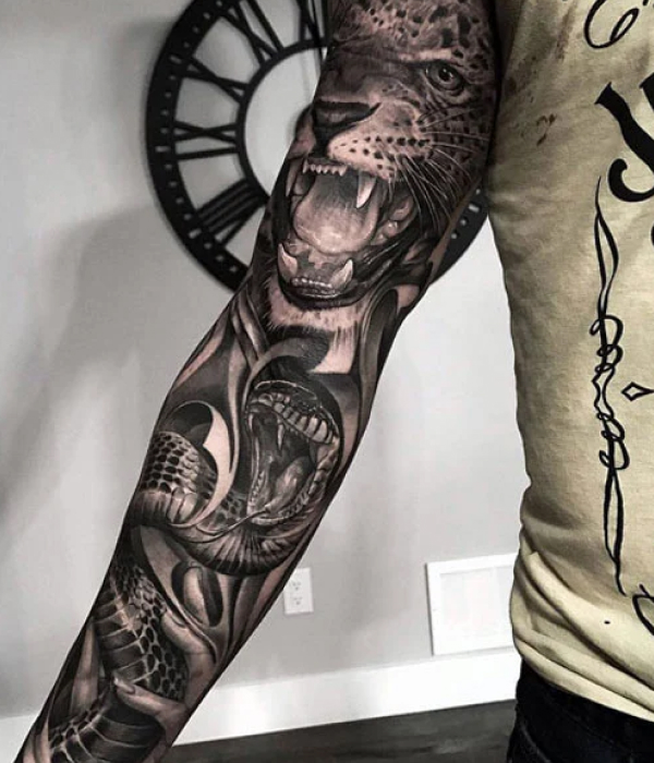 3D Full Sleeve Tattoo