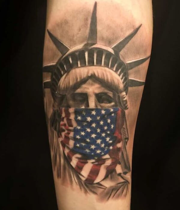 American Flag Half Sleeve Tattoo