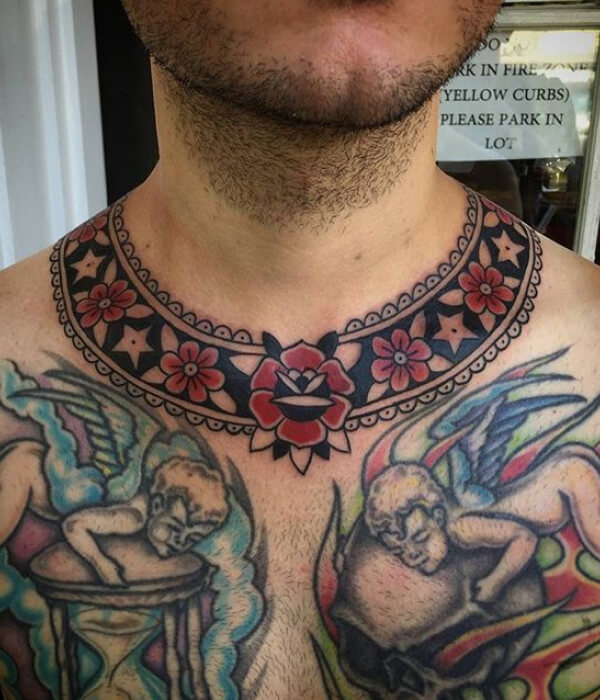 American Tradition Collarbone Tattoo
