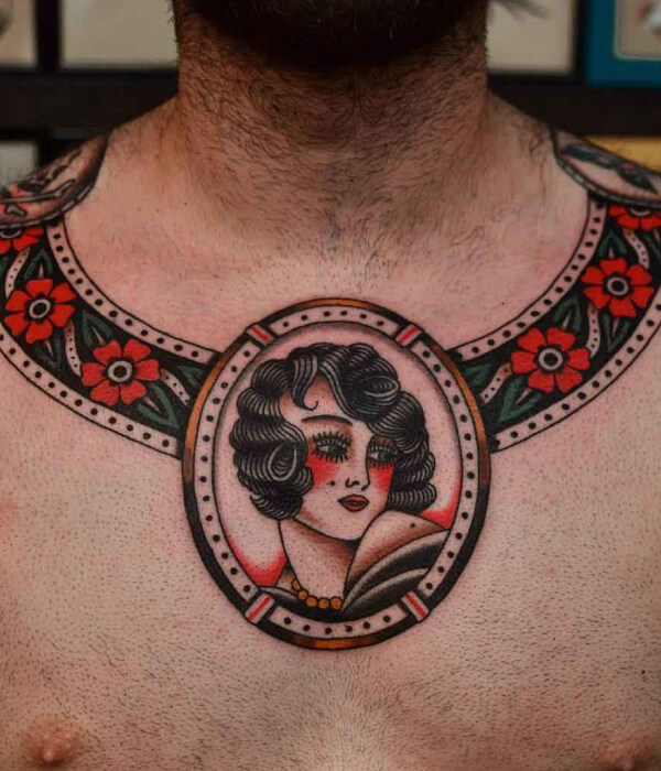 American Tradition on Collarbone Tattoo