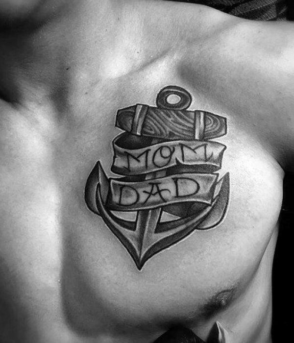 Anchor Collarbone Tattoo