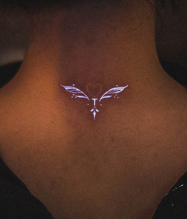 Angle Wings UV back Tattoo