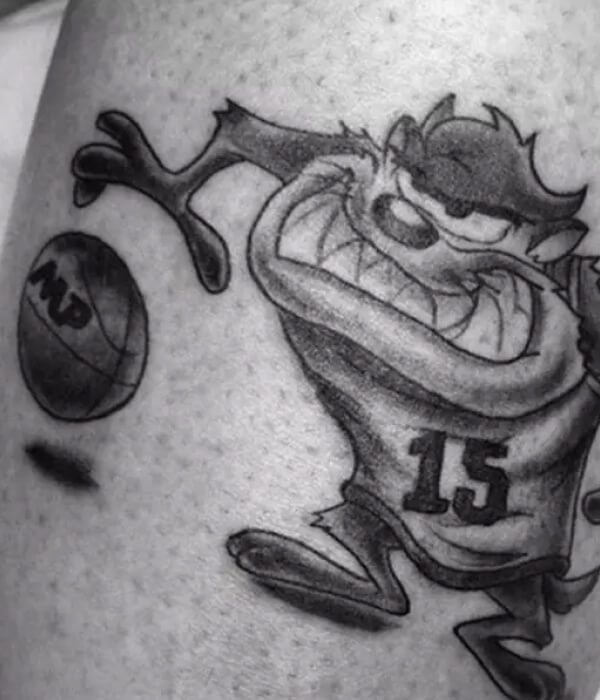 Basketball With Cartoon Character Tattoo Design