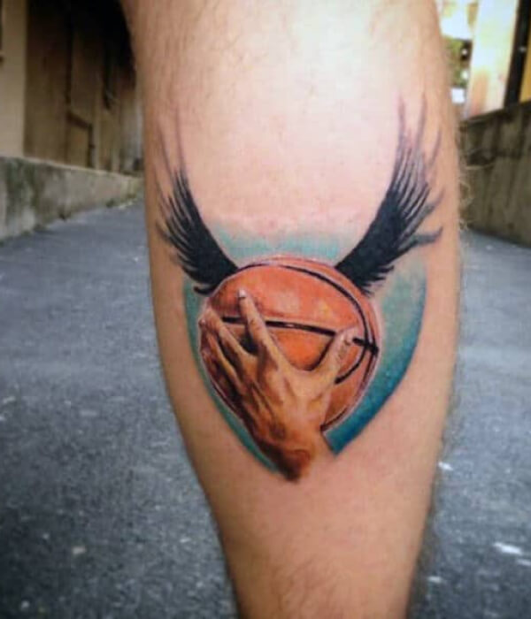 Basketball With Wings Tattoo