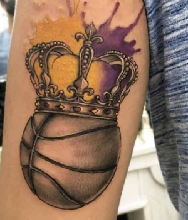 Basketball colorful Crown Tattoo