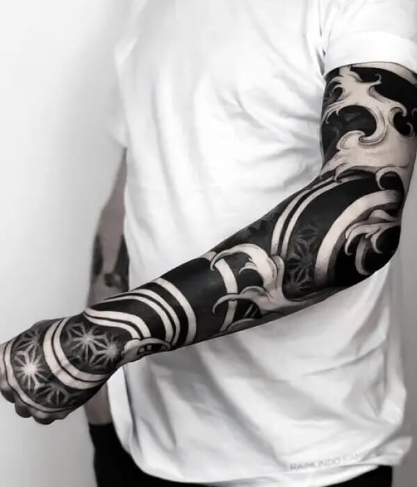 Blackout Full Sleeve Tattoo