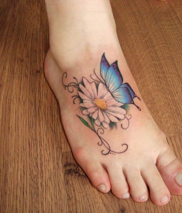 Butterfly and Daisy Tattoo