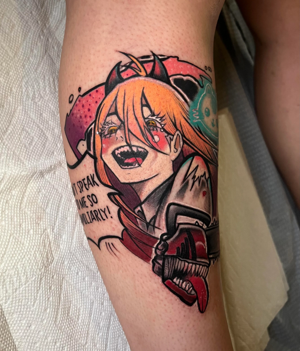 Chainsaw man power tattoo