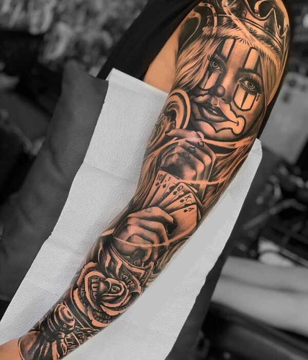 Chicano Full Sleeve Tattoo