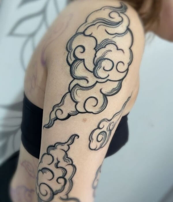 Clouds Half Sleeve Tattoo