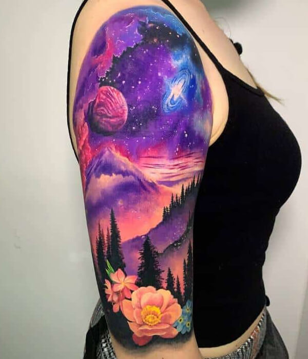 Colorful Half Sleeve Tattoo