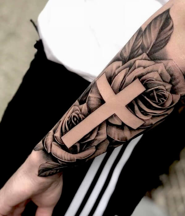 Cross hand Tattoo