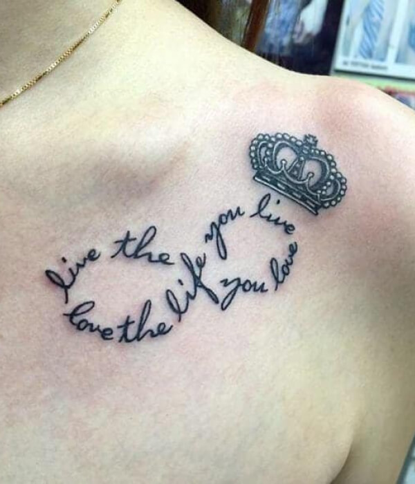 Crown Collarbone Tattoo