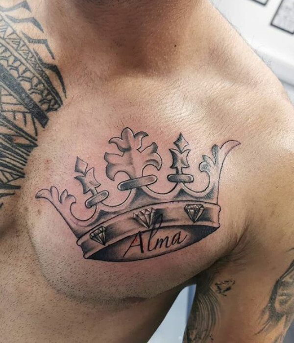Crown chest Tattoo