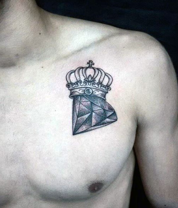 Diamond Collarbone Tattoo For men