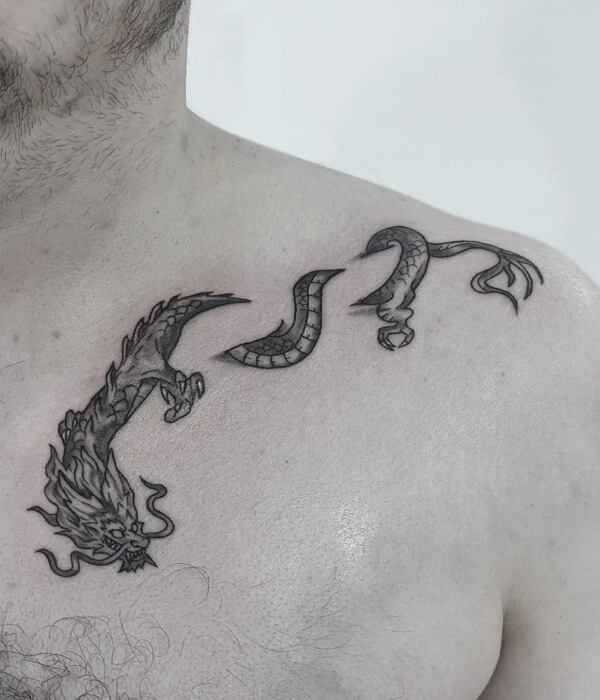 Dragon Collarbone Tattoo