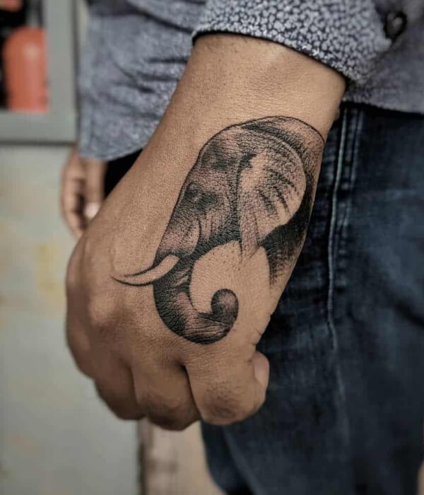 Elephant palm Tattoo