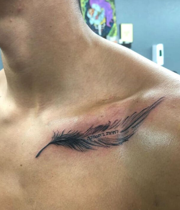 Feather Collarbone Tattoo Ideas