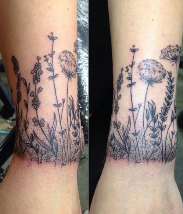 Flower Garden Ankle Tattos