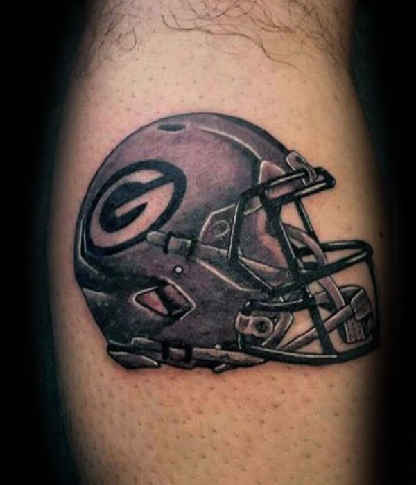 Football helmet tattoo