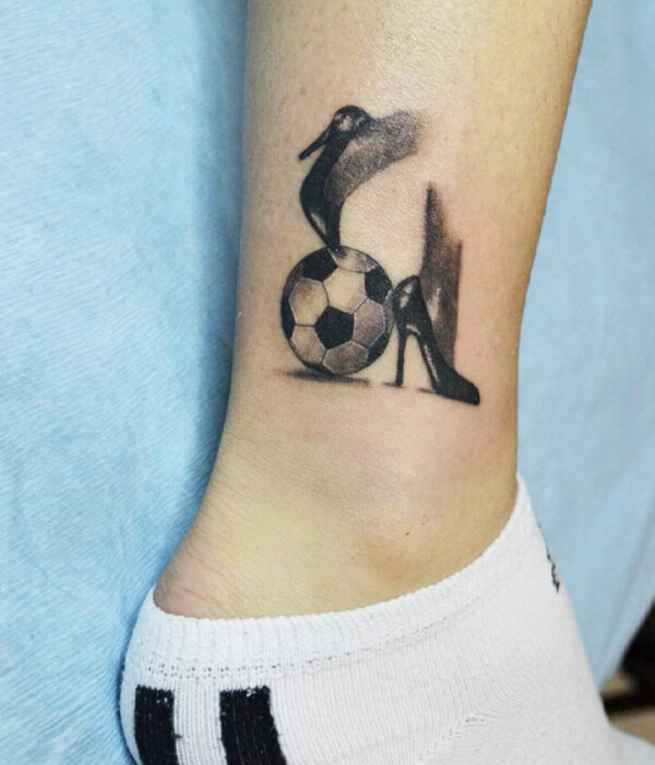 Football leg tattoo small