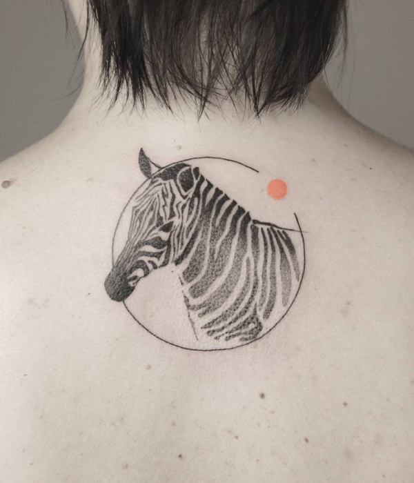Full Size Zebra Tattoo on back