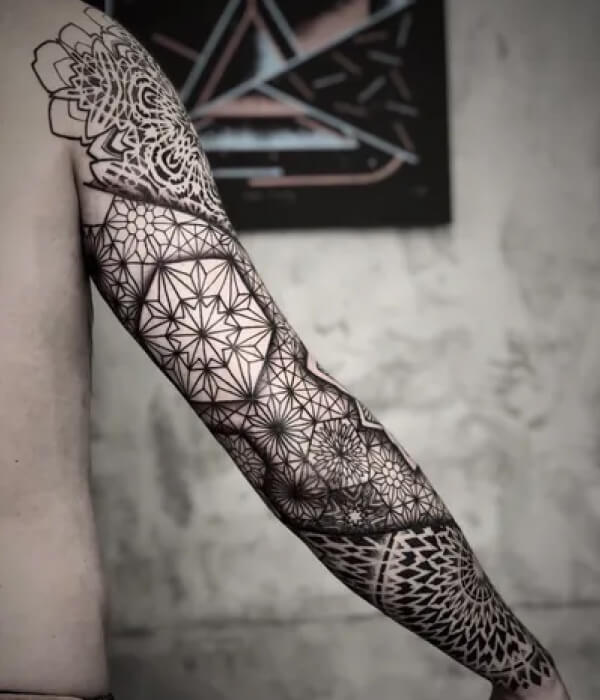 Geometric Full Sleeve Tattoo