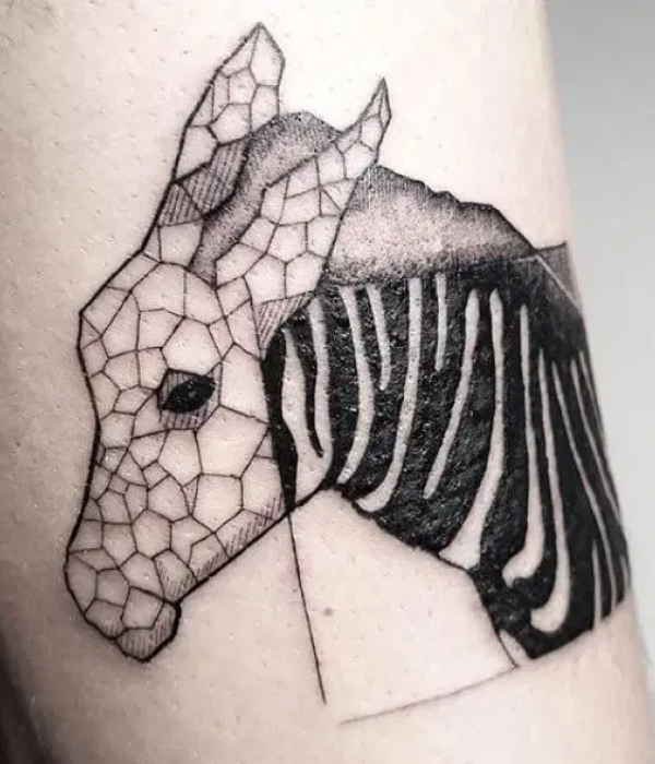 Geometric Zebra Tattoo