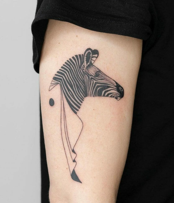 Geometric Zebra hand Tattoo