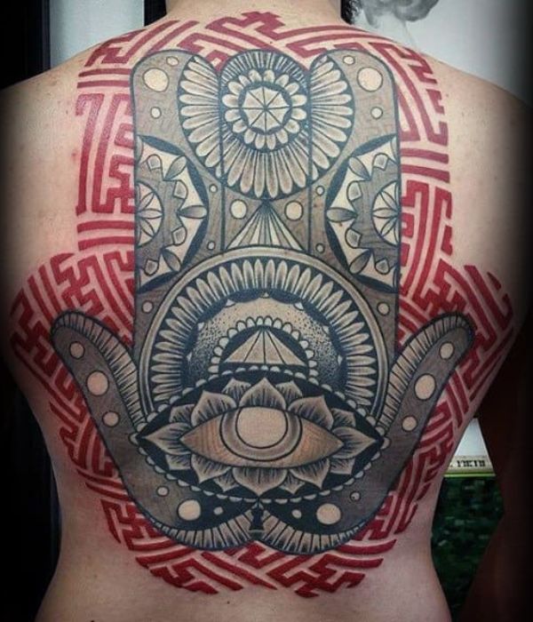 Hamsa Tattoo on the Back