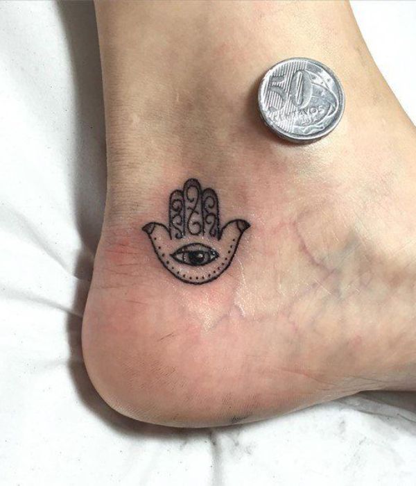 Hamsa Tattoos on the Ankle