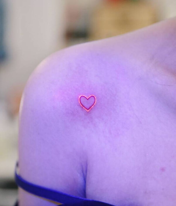 Heart UV Shoulder Tattoo