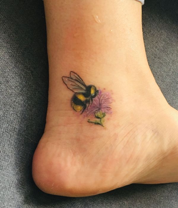 Honey bee foot tattoo