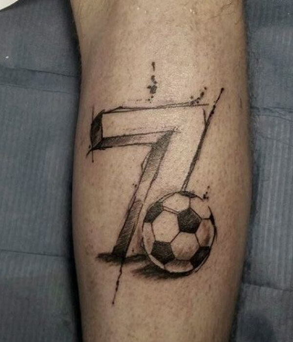 Jersey number tattoo
