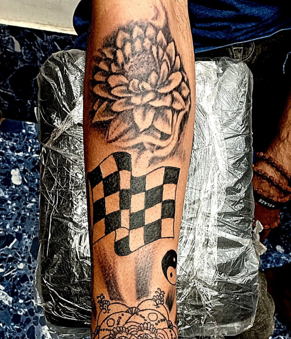 Lotus Flower on Left Forearm