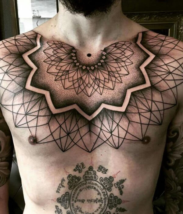 Mandala Collarbone tattoo