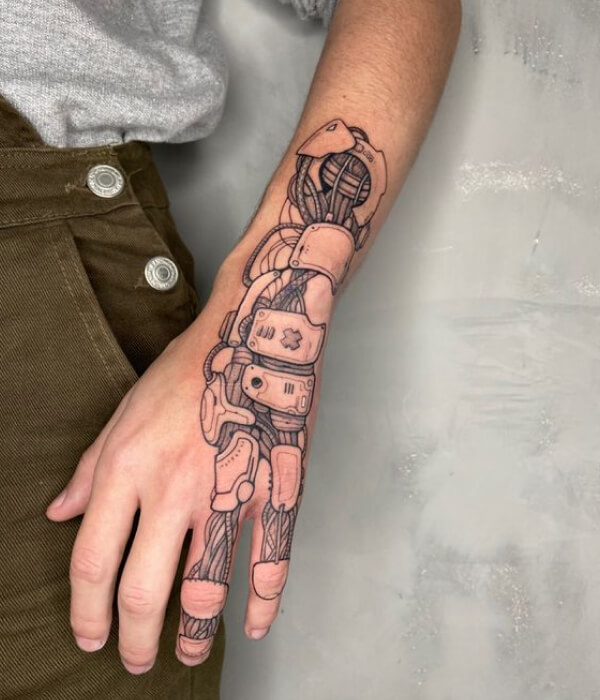 Mechanical Half Sleeve Tattoo