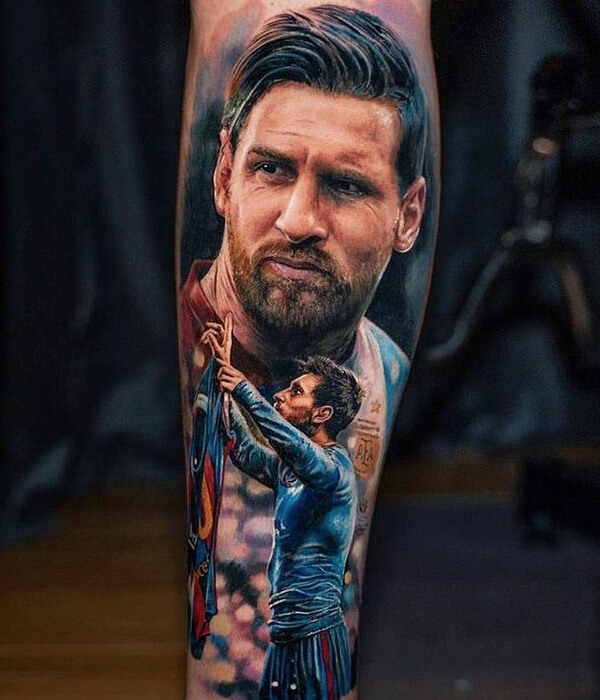 Messi portrait Tattoo