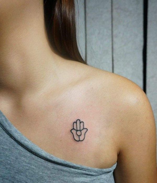 Minimalistic Hamsa Tattoo