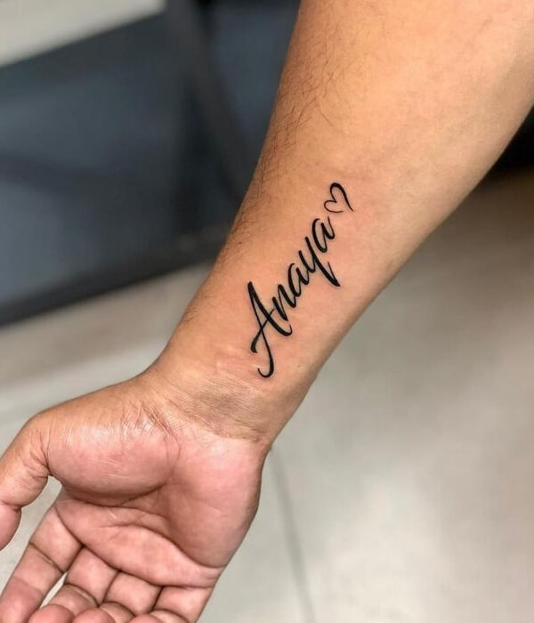 Name hand tattoo