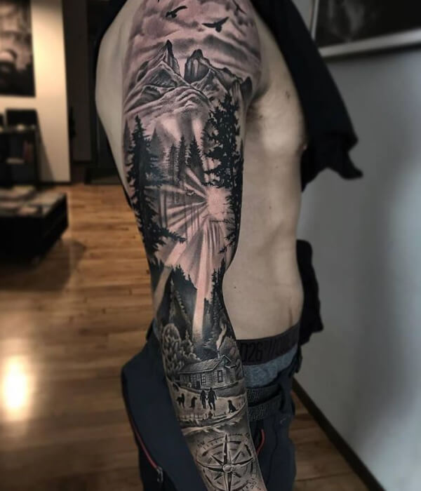 Nature Full Sleeve Tattoo