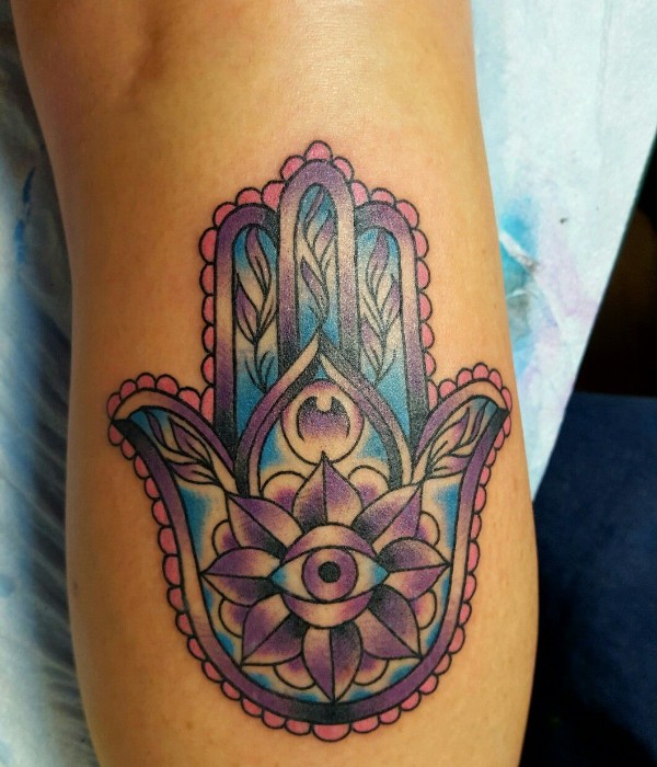 Neotraditional Hamsa Tattos