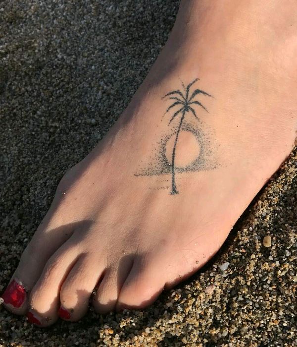 Palm tree foot tattoos
