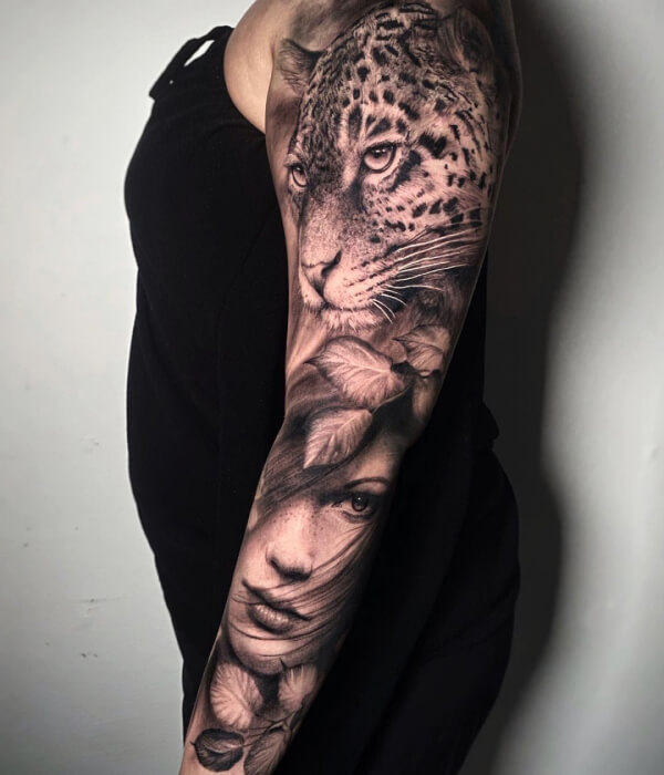 Realistic Full Sleeve Tattoo