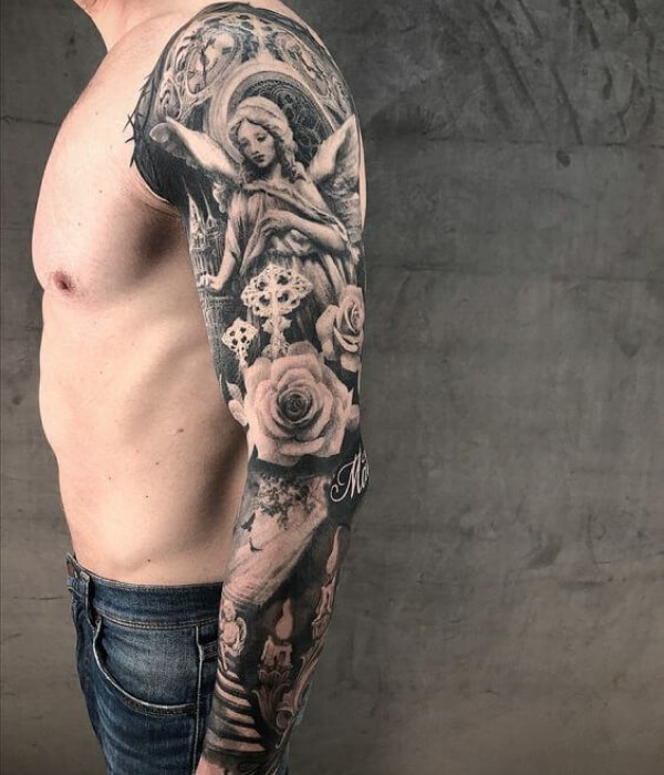 Religious Full Sleeve Tattoo