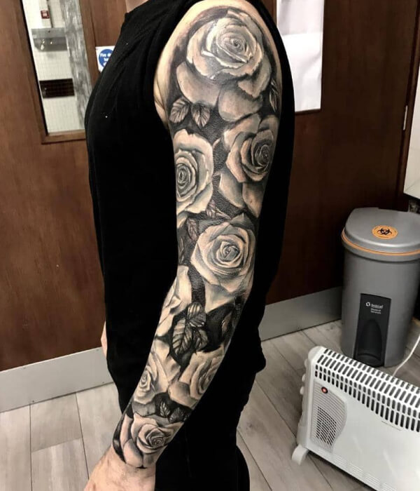 Rose Full Sleeve Tattoo