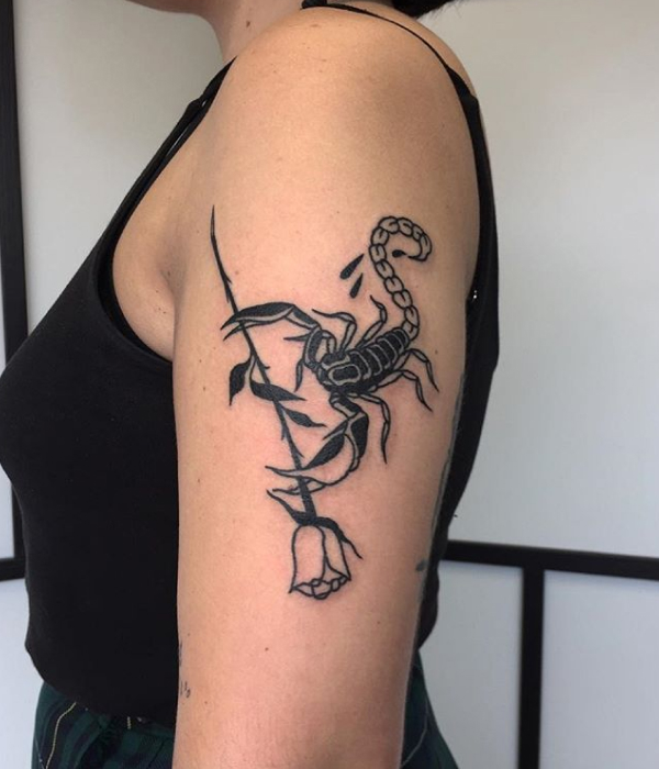 Scorpio shoulder tattoo