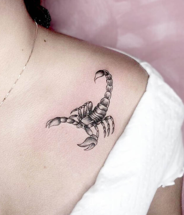Scorpio shoulder tattoo