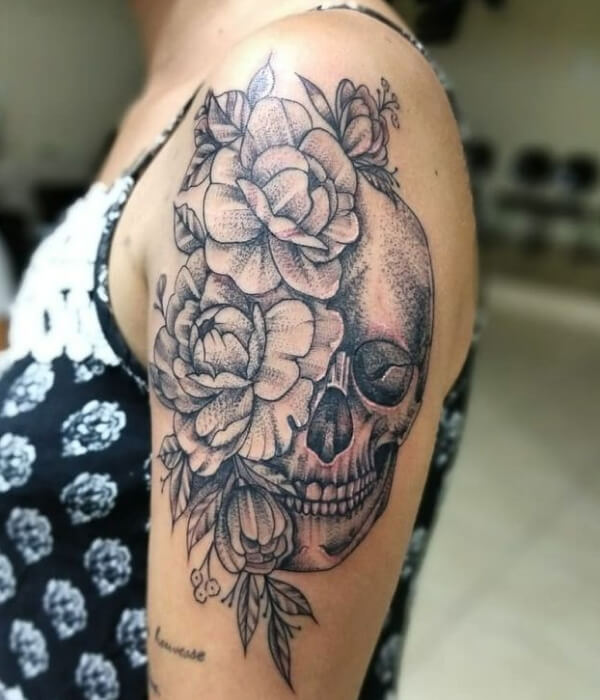 Skull Half-Sleeve Tattoo
